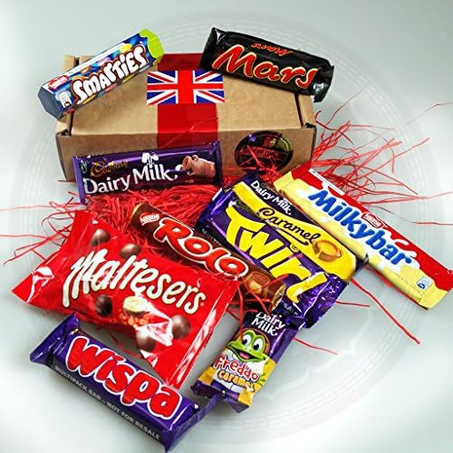 The Best of British Small Chocolate Box By Moreton Gifts - Ideal Father's Day / Birthday Gift Malteasers, Wispa, Rolo, Smarties, Mars, Freddo, Milkybar, Rolo, Dairy Milk