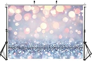 AIIKES 7x5FT Bokeh Hintergrund Flash Fotografie Hintergrund Wellenförmige Punkte Geburtstagsfeier Baby Kinder Foto Hintergrund Fotostudio Hochzeit Hintergrund 10-596