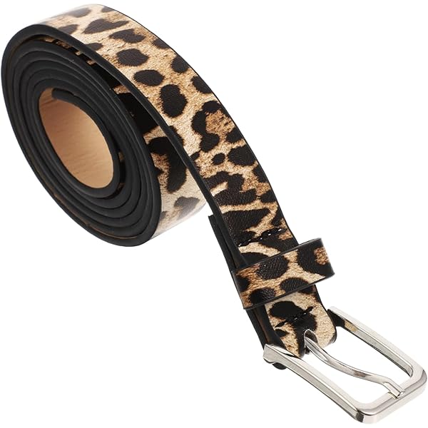 KASESSS Luipaardpatroon damesriem met dubbele ringgesp, verstelbaar, modieus, voor jeans, jurken en broeken, dierenpatroon