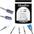 MelodySusie Nail Drill Bits Set, 7Pcs Professional Tungsten Carbide Ceramic Acrylic Nail File Drill Bit for Manicure Pedicure Cuticle Gel Nail Polishing