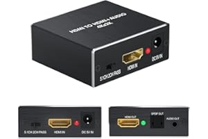 RYBOZEN Estrattore Audio HDMI 4K x 2K,HDMI a HDMI Optical SPDIF Toslink Adattatore con 3.5mm Stereo Audio,HDMI Estrattore Convertitore Digitale Analogico Audio per Blu-ray DVD Xbox HDTV PS4 PS5