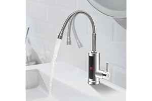 DDZCOZY Rubinetto elettrico con scaldabagno istantaneo, Scaldacqua Elettrico, 220 V rubinetto elettrico in acciaio inox Scaldacqua per cucina