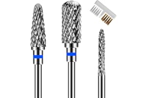 ANRUI 3 Stk Nagelfräser Aufsätze, Wolframkarbid Nagelfräser Bits für Entfernen Acrylnägel Gelnägel Nagelhaut, 2.35 mm Universal-Schaftgröße Fräser Aufsätze Schleifköpfe Maniküre Pediküre Werkzeuge