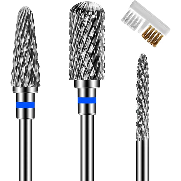 JJUNW Nagelfräser Set – 3 Diamond Bits + Bürste Für Gel- Und Acrylnägel | Universell Für Elektrische Nagelfeilen