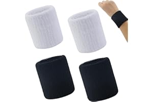 EASYKEENECOM 4 Pcs Bracelet Poignet Absorbant de Sport pour Homme & Femme Serre Poignet