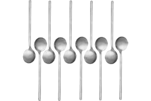 Accfore - Set di 10 cucchiaini da caffè in acciaio INOX color argento, per caffè, zucchero, dessert, torte, gelati, zuppe, antipasto, cappuccino, 15 cm (argento)