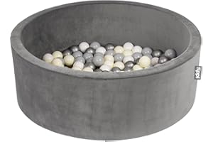 Tippi Baby Ball Pit With Balls Included - Luxury Soft Velvet Ball Pool With 100 Play Balls - Foam Ball Pit For Baby - Size 90 x 30 cm