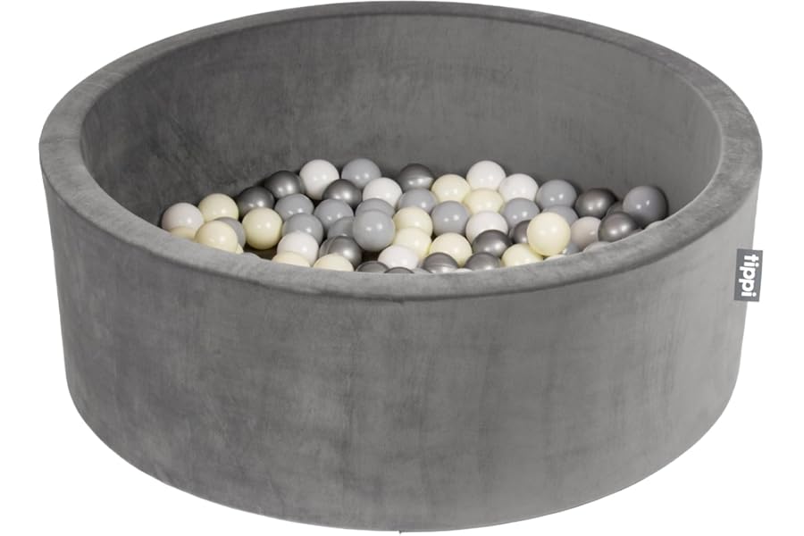 Tippi Baby Ball Pit With Balls Included - Luxury Soft Velvet Ball Pool With 100 Play Balls - Foam Ball Pit For Baby - Size 90 x 30 cm