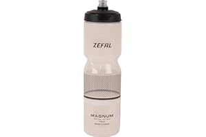 ZEFAL Magnum Grande Contenance, Gourde Vélo/VTT et Sport Réutilisable sans BPA - Bidon Eau Soft Couvercle Vissable - Fabriqué en France - Noir (Translucide), 975 ML