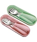 Set Posate Bambini 9 Pezzi In Silicone E Acciaio - Cucchiaio E Forchetta Anti-scivolo | Lavabile In Lavastoviglie | Design Sicuro - Foto 5