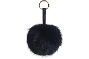 S.ROMZA Pom Pom Keychain Artificial Faux Fur Ball Keychains Fluffy Plush Keychain Pom Pom Bag Charm for Hand Bag Backpack Wallet Pendant Women's Key chain Decoration