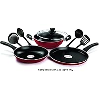 Pigeon By Stovekraft Mio Aluminium Gift Set, Red (8 Pieces)