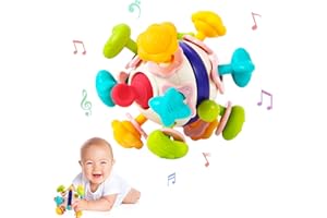 Hooku Baby Teethers Montessori Sensory Toys, Rattle Chew Teething Set, Toddler Educational Learning Gifts for Infant Newborn Boys Girls