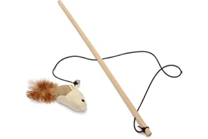Kungfu Mall Cat Teaser Pet Kitten Toy - Bell, Stick, Feather, Ball & Mice - Interactive Play Toy