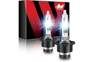 WinPower D2R Xenón HID Bombilla 35W Kit de Recambio de lámpara 8000K Hielo Azul Stents metálicos Base 12V Conversión de Linterna de Coche, 2 Bulbos