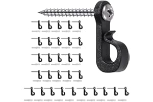 UNI-FINE SHOP Uni-Fine Q-Hanger Schraubhaken für Innen- und Außenbereich, Weihnachtslichterhaken, Garage, Neujahr, Party für Outdoor-Lichterkette, 30 Stück