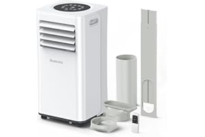 HOMESTIX Condizionatore Portatile 7000 BTU/H,4-in-1 Climatizzatore Portatile,Ventilare,Deumidificazione,ventilazione mit Doppio Display Digitale,24H Timer,Modalità Sleep,Applicabile a 68m³(25㎡)
