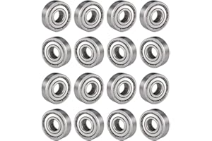 CESFONJER 16 Pcs 608ZZ Miniature Ball Bearing | Metal Steel Double Shielded Deep Groove Ball Bearing 8x 22 x 7mm for Electric Motor, 3D Printer, Model toy
