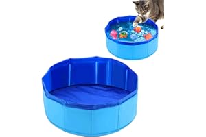 BBIURER Katzenpool, 30 x 10 cm rutschfeste Katzenwanne, Schwimmbad für Hunde und Katzen im Sommer, Mini Pool für Kätzchen und Welpen zum Spielen und Baden (Blau)