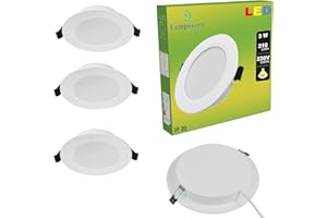 LAMPESECOENERGIE Lot de 3 Spot Encastrable LED Downlight Panel Extra-Plat 3W Blanc Neutre 4200-4500K
