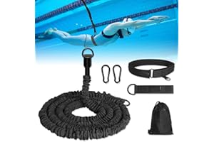 mizikuu Résistance Ceinture de Natation, 4-12M Elastique de Nage Réglable Ceintures D'entraînement De Natation Ceinture Stationnaire Swim Trainer pour Enfants Adultes