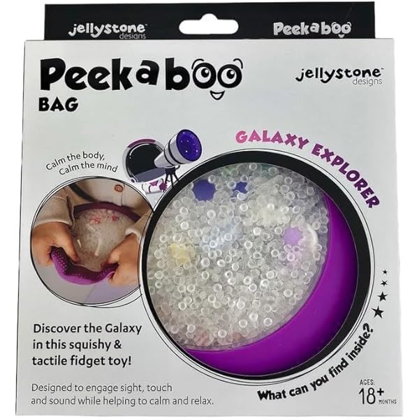 Jellystone Designs Peek-a-Boo Sensory Bag - Galaxy. Space Themed Sensory, Squishy & Tactile Fidget Toy. Find The Hidden Surprises. Silicone. Boys & Girls 18 Months - View #7