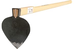 SHW-FIRE 59001 - Zappa da giardino a forma di cuore, larghezza 18 cm, in acciaio forgiato con manico in frassino lungo 135 cm