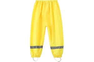 Dioshark Kids Waterproof Trousers Boys Girls Rain Pants with Reflective Strip Outdoor Mud Dirty Proof Trousers Lightweight Portable Breathable Walking Cycling Rainwear for Children Age 1-8 Years