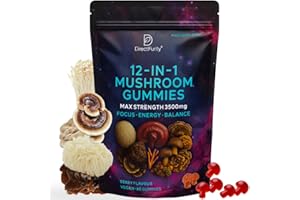DIRECTPURITY 12-in-1 Mushroom Gummies Complex – 3500mg Includes,Lions Mane, Mushrooms – Premium Mushroom Supplement – Natural Nootropic & Immune Support – Vegan Gummies