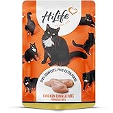 HiLife Adult Wet Cat Food, Chicken Dinner Pate, Complete Cat Food Pouches, 100% Natural & Grain Free (18 x 70g Pouches)