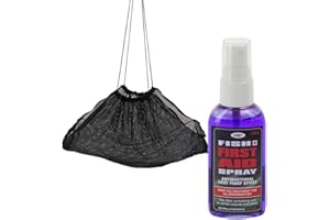 DNA Leisure NGT Fish Aid Spray 50ml Antibacterial with Draw String Soft Mesh Sling Carp Fishing