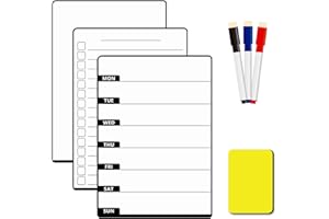AABDTYYD 3 Stück Magnettafel,Pinnwand Magnetisch,Wochenplaner Abwischbar,3 Stück Magnettafel Küche,3 Marker + Radiergummi,für Memos,Notizen,Listen Und Menüs in der Küche zu Hause Oder im Büro