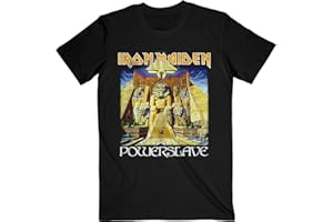 Iron Maiden T Shirt Powerslave World Slavery Tour Nouveau Officiel Homme Noir