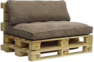 ADEKOR_HOME Palettenkissen Palettensofa Cord Set Outdoor Sitzkissen Palettenauflage (Mocca, Set 1+1)