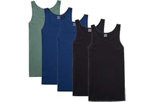 NUOZA Canottiera (Pacco da 5) Uomo 100% Cotone Canottiera Nero Bianco Grigio Marino Oliva S-5XL