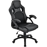 Juskys Sedia racing da scrivania Montreal ergonomica regolabile in altezza e imbottita portata 120 kg Sedia da ufficio girevo