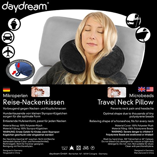daydream: Design Reise-Nackenkissen (mit Memory Foam), schwarz - 7