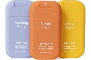 HAAN Detergente Idroalcolico per Mani 30ml, Confezione da 3 Igienizzanti Mani, Fragranze Disponibili Sunset Fleur, Morning Glory, Citrus Noon | Igienizzante Mani Antibatterico