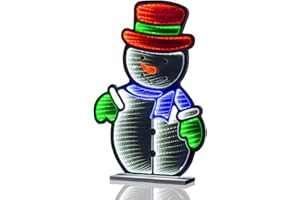 The Christmas Workshop Snowman Infinity Light/Double-Sided Multi-Coloured Christmas Light / 5 Metre Lead Wire / 60cm Height (73679)
