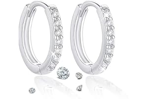 XUZINAXU Ohrringe Silber 925 Creolen, Silber Ohrringe Damen 925 Hypoallergen Klein Schlafen Ohrringe mit Zirkonia Knorpel Hoop Huggie Earrings