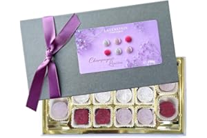 ‎LAUENSTEIN CONFISERIE Lauensteiner Champagner-Trüffel | 190g, 16 Trüffel Marc de Champagne | 3 verschiedene Geschmackssorten, mit Alkohol | Valentinstagsgeschenk für Mann oder Frau