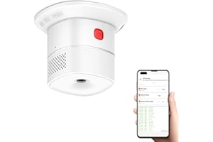 HEIMAN Allarme rilevatore di monossido di carbonio Wifi, EN 50291, Rilevatore di allarme CO a batteria sostituibile,