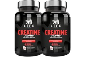 99 LIFE FOOD SUPPLEMENTS Creatina Monoidrato Puro da 3000 mg per Dose | 2 x 160 Capsule | Potenziare le Prestazioni, la Forza e la Massa Muscolare | Integratore Sportivo