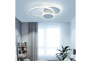 PARTENOPEA Plafoniera Lampadario da soffitto a led con 3 Luci cerchi Design Stile Moderno Lampada per Camera Cucina Salotto Locali Commerciali (3 Cerchi Luce Bianca Fredda)