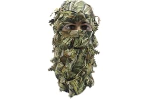 AOUTACC Passamontagna mimetico a foglia 3D maschera integrale copricapo tacchino mimetico cappuccio copricapo caccia tiro ciclismo tattico confortevole morbido passamontagna copricapo