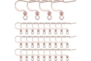 SUNNYCLUE 1 Scatola 100 Pezzi Ganci per Orecchini in Acciaio Inossidabile Fili per Orecchini A Gancio in Oro Rosa Risultati per Orecchini Ipoallergenici Fili per Orecchini A Gancio Francese Sfusi con