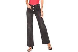 Nina Carter Flared Bootcut Jean pour Femme Taille Haute Évasé Vintage Effet Usé Stretch