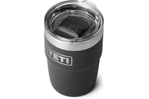 YETI Rambler Cup, Vacuum Insulated Stainless Steel Stackable Cup with Magslider Lid, Black, 8 oz (236 ml)