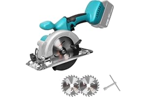 Bürstenlose Mini Kreissäge,Mellif Akku Handkreissäge für Makita 18 V Li-Ion Akku mit 2 Sägeblättern,400W Motor aus reinem Kupfer, 6900RPM, Ideal für schneiden Holz-(ohne Akku)