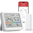 SwitchBot Weather Stations with Outdoor Sensor Wireless for Home, Temperature Humidity Monitor with Alert, Date and Weather Forecast(Hub Reuiqred), Free Data Storage and Export